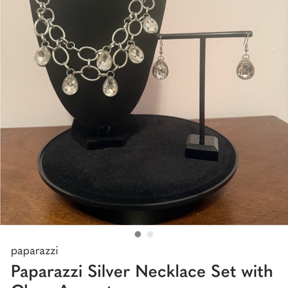 Paparazzi Silver Necklace with Clear Accents